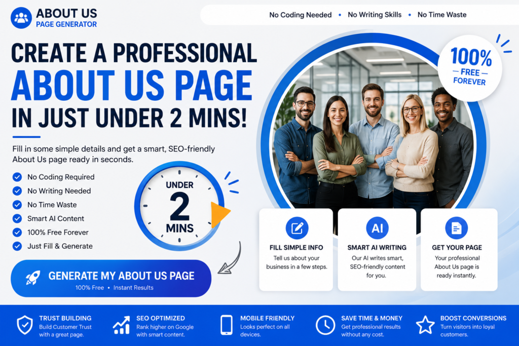 Free About us Page Generator
